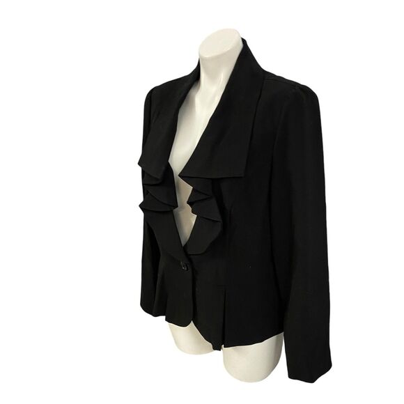 Courtenay Blazer Womens 16 Black Basic Jacket Ruffle Work Office Capsule - Picture 8 of 14